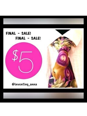 GANT ~ Men’s Multi-Colored Neck Tie in Purple and Green Print circa 1980s